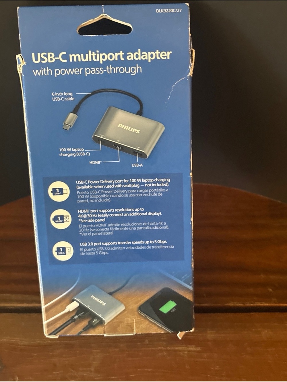 Philips USB-C Multiport Adapter in Blue and Silver